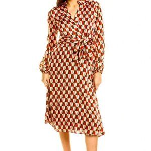 Tahari ASL Patterned Midi Dress Size 2